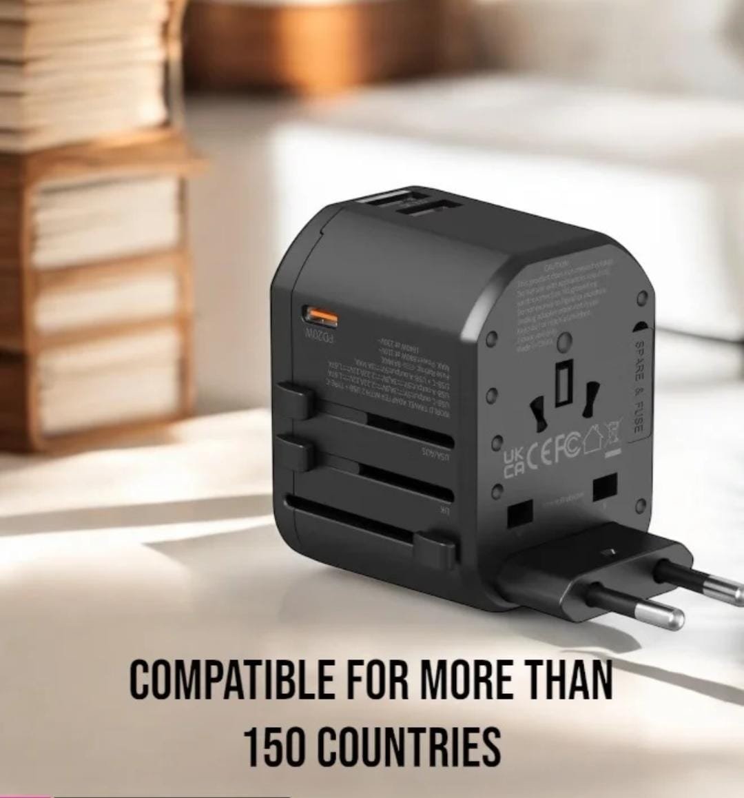 20w Universal International Travel Adaptor With Type C Fast Charger - Image 3