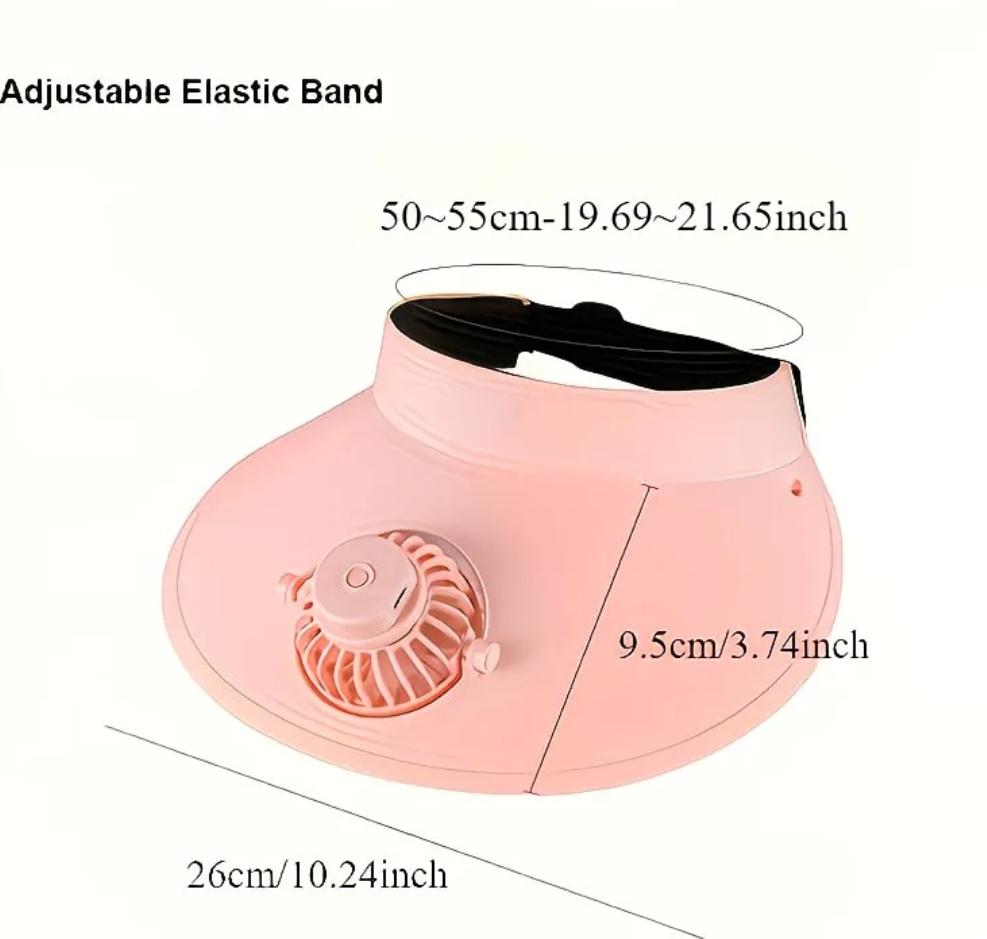 Rechargeable Electric Fan Hat With 3 Speed button & Adjustable position. - Image 4